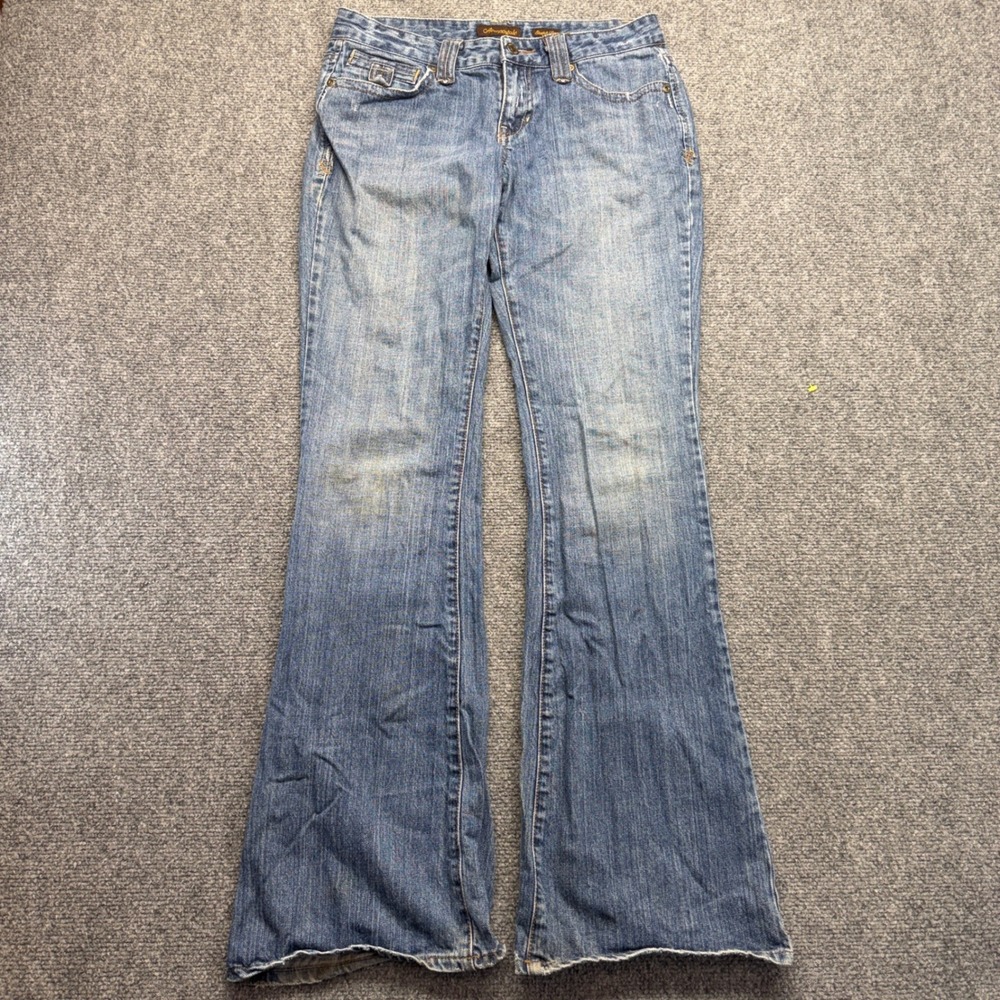 Aeropostale Stretch Flare Jeans Womens 5/6L Blue Medium Wash Low Rise Y2K Denim